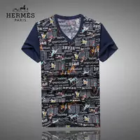 2017 hommes hermes t-shirts mercerized cotton hallrko blue